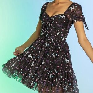 BlackMilk Sailor Moon Luna And Artemis Constellation Short Tea Party Dress - Lim